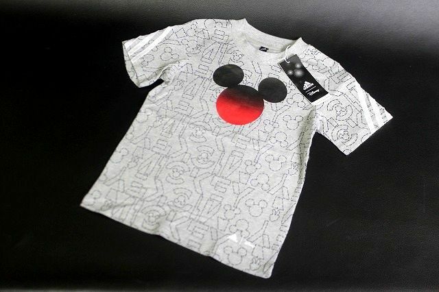 ADIDAS × DISNEY ミッキーマウス Tシャツ グレー サイズ100 アディダス/C6516★送料310円☆