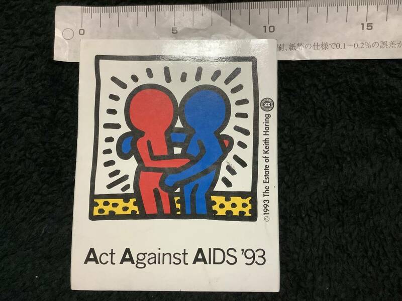 ☆送料無料☆キースヘリング Act Against AIDS ‘93ステッカー/開封品