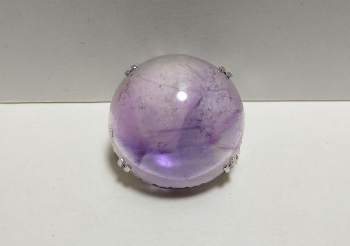β 　アメジスト？　紫水晶？　SILVER刻印　和装小物 　帯留め　 β 　 