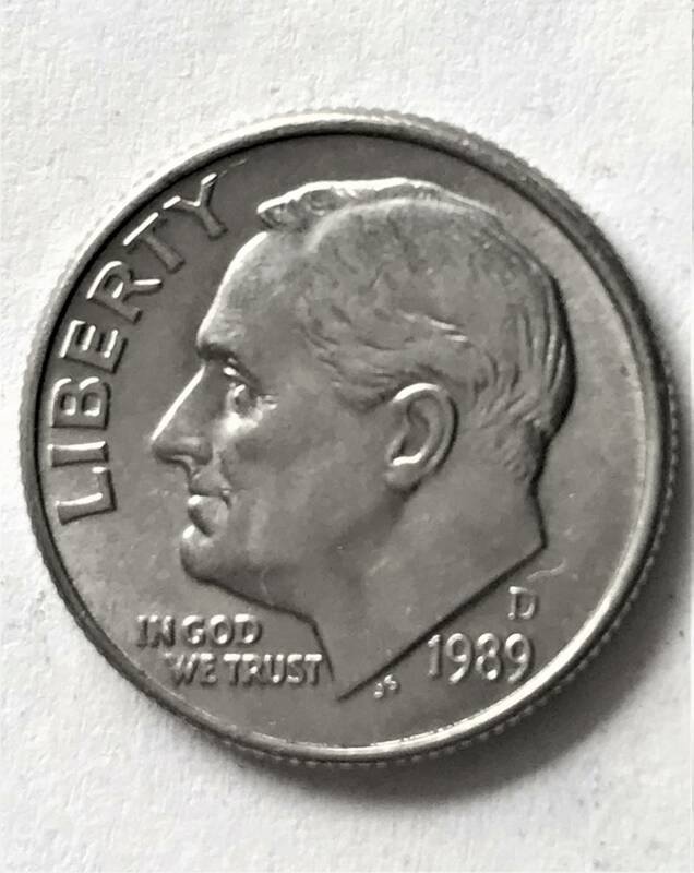 ★アメリカ・コイン 1989年・10セント硬貨(D)★