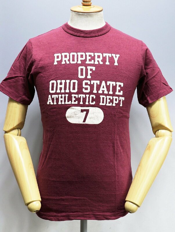 Warehouse (ウエアハウス) Lot 4601 / PROPERTY OF OHIO STATE クルーネック Tシャツ ボルドー size S