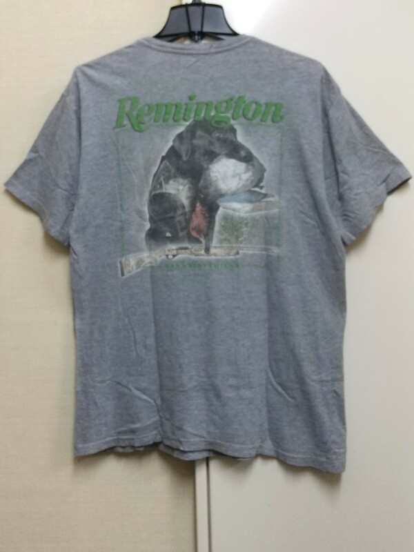 [送料無料](t19d)Lレミントン公式remington銃ブランドusaアメリカ輸入古着半袖プリントTシャツ犬ショットガンライフルハンティングサバゲー