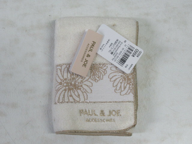 ◆3.PAUL&JOE ポールアンドジョー 花柄 タオル ハンカチ 綿100%/未使用品
