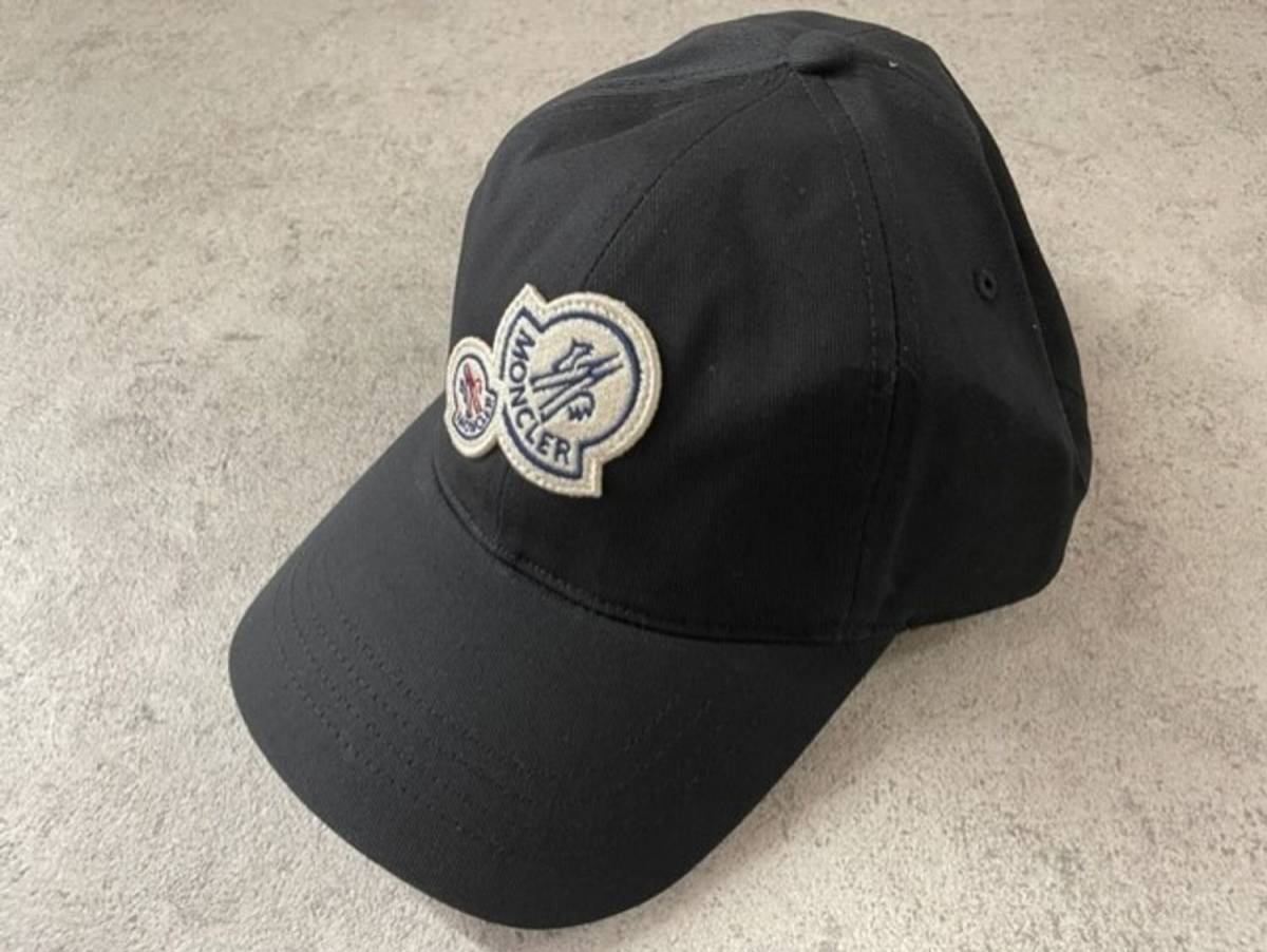 新品 本物保証/モンクレール/MONCLER/BASEBALL/2連ロゴ ベースボールキャップ/BB CAP/ハット/HAT/帽子/キャップ/ブラック/メンズ