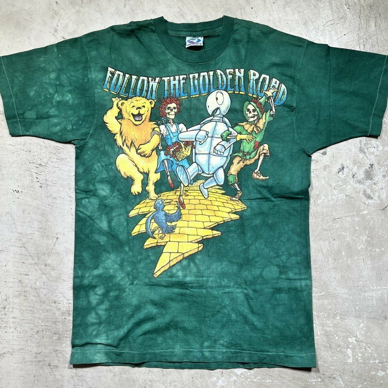 LIQUID BLUE 【men2637H】 90's GRATEFUL DEAD グレイトフルデッド FOLLOW THE GOLDEN ROAD プリントTee タイダイ L USA製 AG