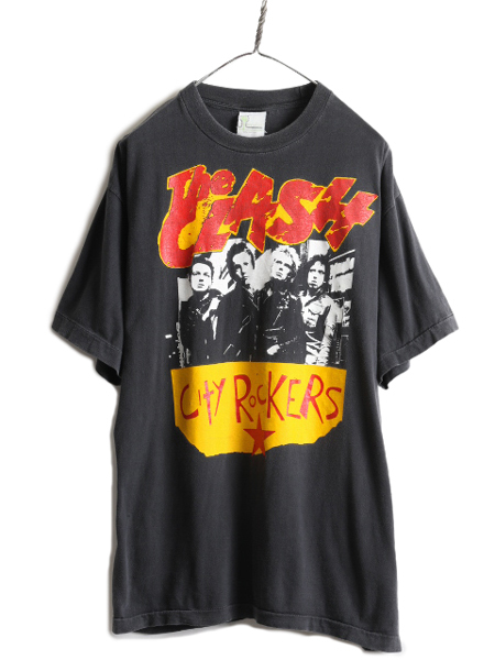 90s ★ クラッシュ プリント Tシャツ 黒 メンズ L / 90年代 The CLASH オールド バンド パンク ロック シングルステッチ フォトプリント 黒