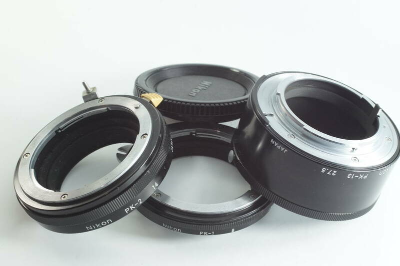 Ω-10《 外観〇 動作◎》Nikon PK-1 8 PK-2 14 PK-13 27.5 ニコン 接写リング Fマウント