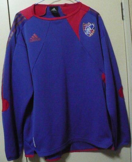 adidas【アディダスジャパン(株)】2005FC東京長袖練習着(プラクティスシャツ・スウェット?)　FORMOTION　Ｌ　青×赤
