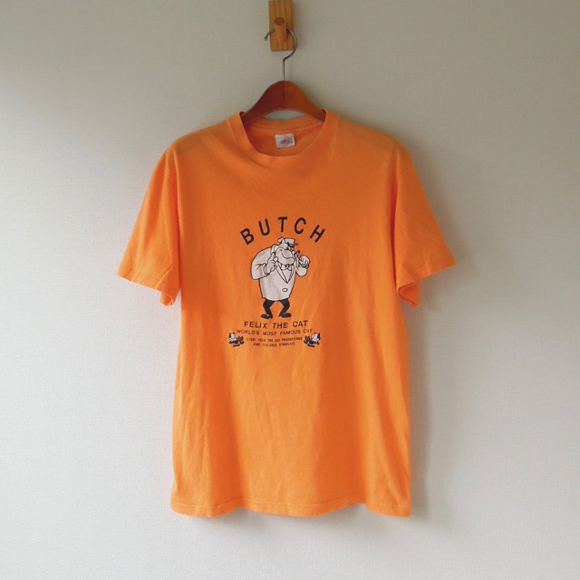 リーバイス × FELIX THE CAT Tシャツ 87年コピーライト BUTCH オレンジ M （w-2193）