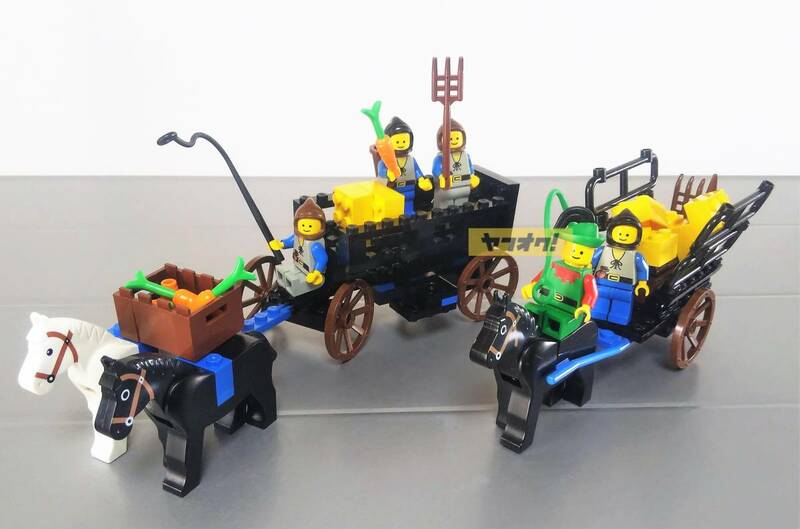 レゴ LEGO 1974 密ゆ団の馬車 Smuggler's Hayride　アイデアブック250の荷馬車 農夫 ペザント 農民 森の人 人参 鍬 ほっかむり ミニフィグ