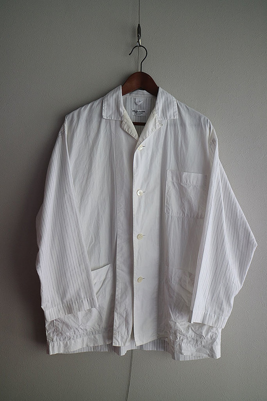 robe de chambre COMME des GARCONS ストライプパジャマシャツ コムデギャルソン/ローブドシャンブル/パジャマシャツ/ホワイト