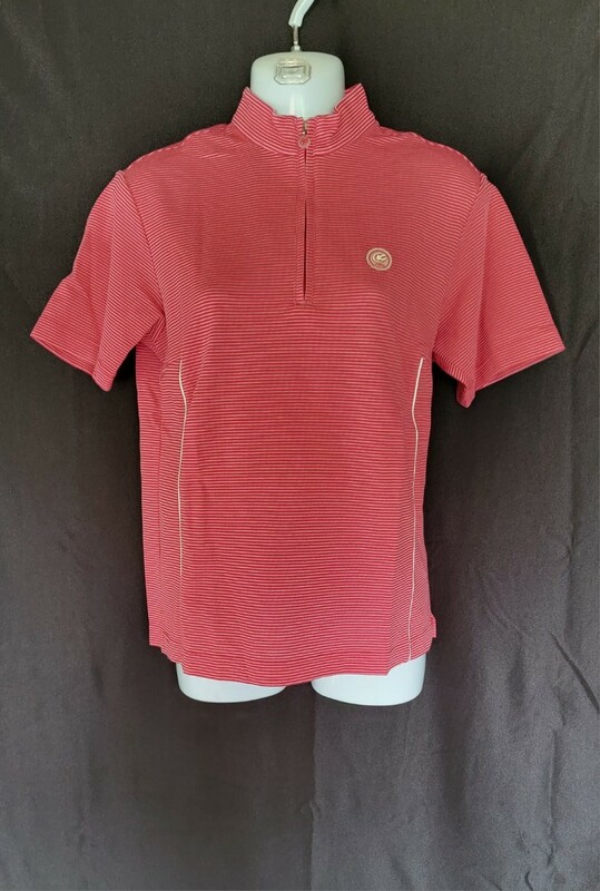 kolwin 　レディースゴルフウェア　　　　半袖　赤縞　Lサイズ 
