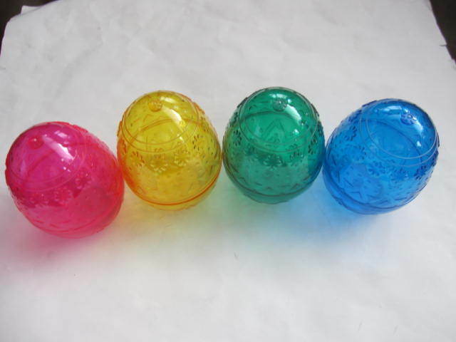 新品　未使用　卵　イースターエッグ　4個セット　赤　青　黄　緑　小物入れ　プラスチック製　インテリア雑貨　オブジェ　5.5㎝