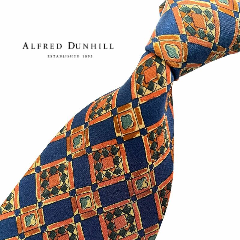 ALFRED DUNHILL ネクタイ タグ付き パターン柄 アルフレッド ダンヒル USED 中古 m099