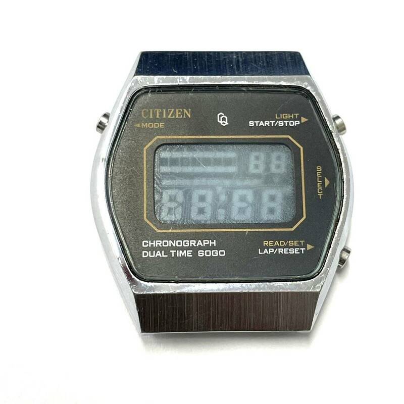 【電池切れ/フェイスのみ】CITIZEN シチズン クォーツ 腕時計 黒文字盤 デジタル メンズ