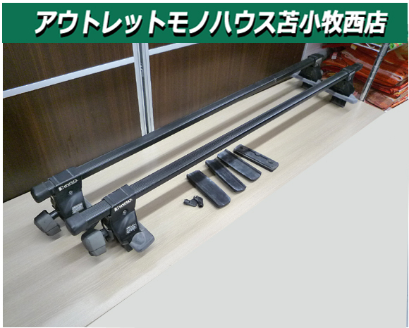 キャリアベース レール フット INNO 型式不明 中古 バーの長さ 約128cm 苫小牧西店