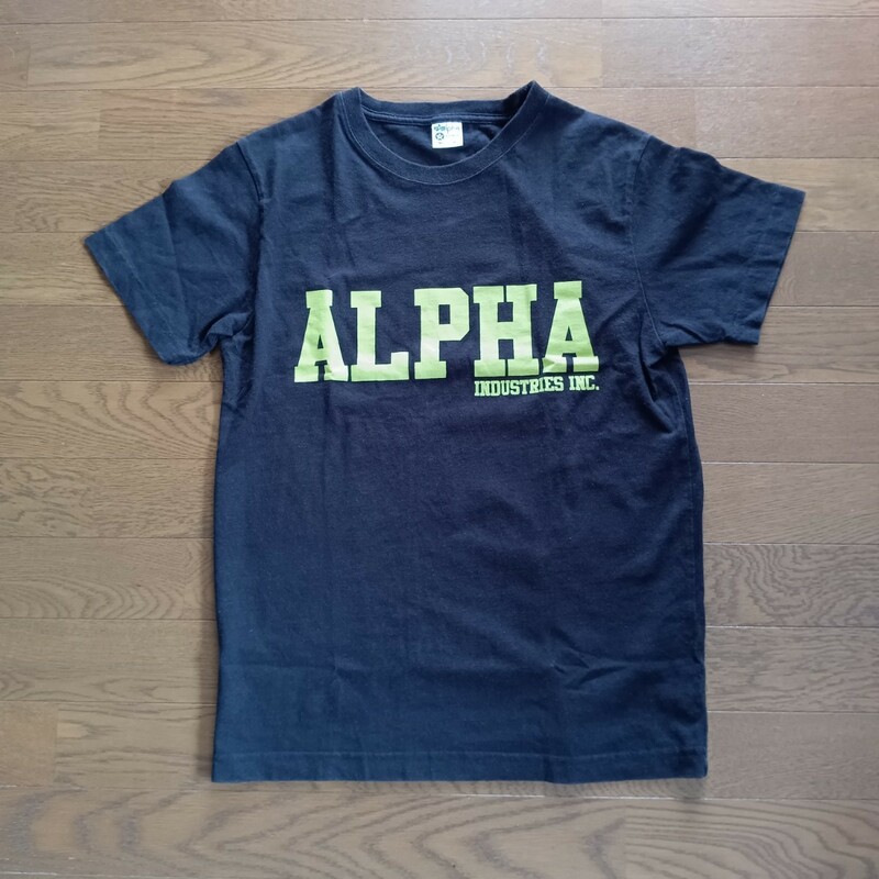 060【格安】ALPHA INDUSTRIES,INC. アルファ 半袖カットソー Ｔシャツ メンズＭ ブラック