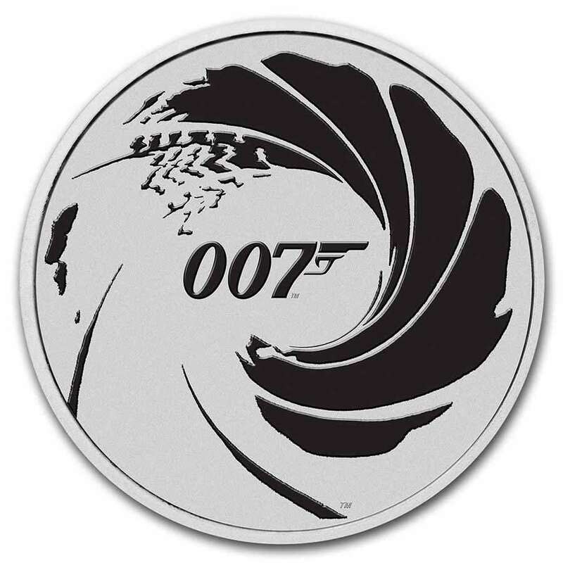 [保証書・カプセル付き] 2022年 (新品) ツバル「ジェームズ・ボンド・007」純銀 1オンス ブラックカラー 銀貨