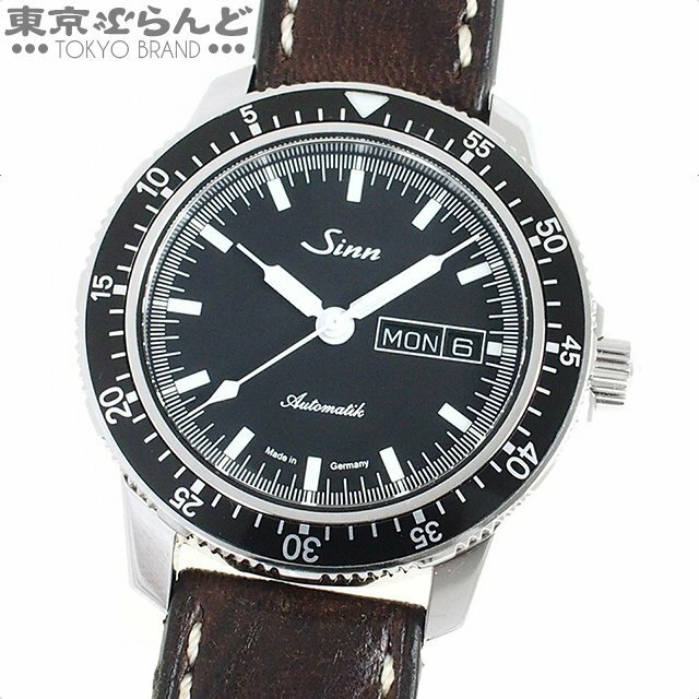 101666225 ジン Sinn モデル 104 パイロットウォッチ 104.ST.SA SS レザー デイデイト 腕時計 メンズ 自動巻