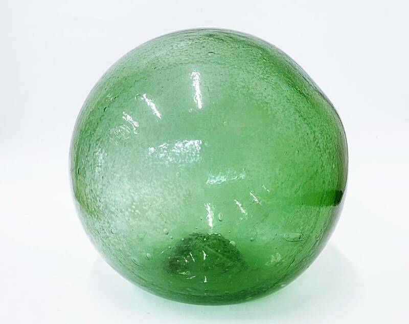 ガラス浮き 浮き玉 ガラス浮き玉 ガラス玉 グリーン 緑 アンティーク 雑貨 インテリア 置物 硝子 ガラス