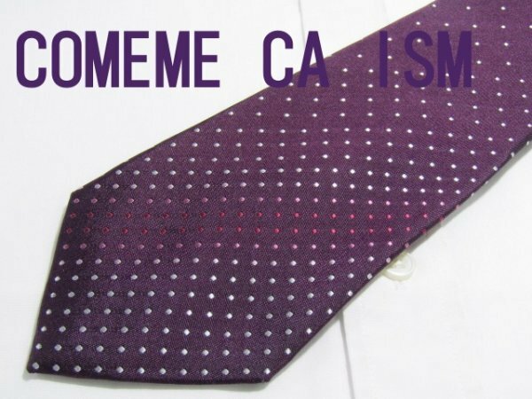 D 351 コムサイズム COMME CA ISM ネクタイ 紫色系 ドット柄 ジャガード
