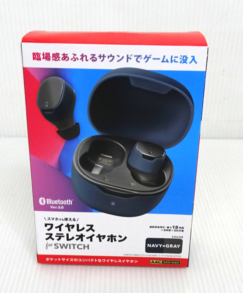 美品!! ネクサス Bluetooth トゥルーワイヤレスステレオイヤホン ネイビー×グレー NXBTE14TW2NV