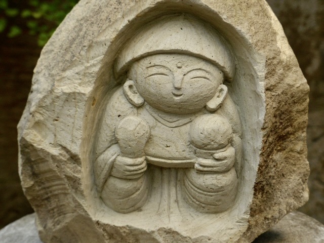 田の神様の石像h23cm　石仏　山の神　豊作祈願　タノカンサア 石像　0501