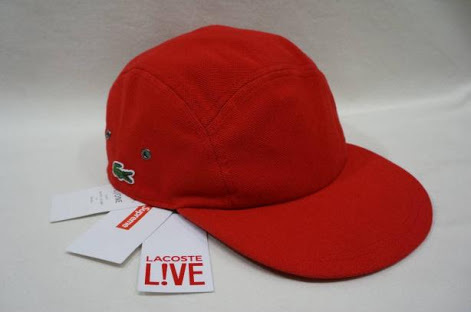 新品 未使用 国内正規品 ◆ 17ss Supreme/LACOSTE Pique Camp Cap ◆(Size：One Size、Color：Red/赤）