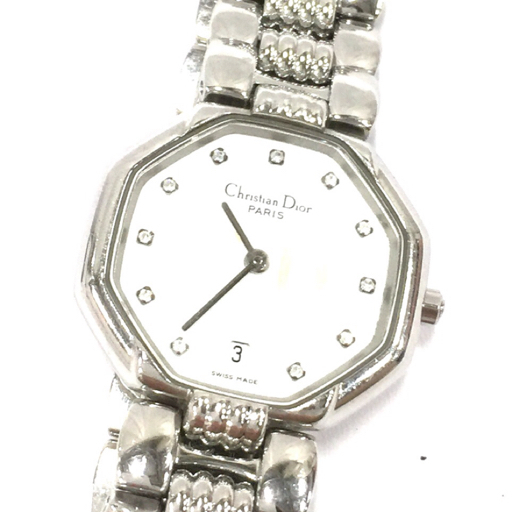 クリスチャンディオール オクタゴン CDロゴ文字盤 D48-106-1 クォーツ 腕時計 レディース 稼働品 純正ブレス Dior