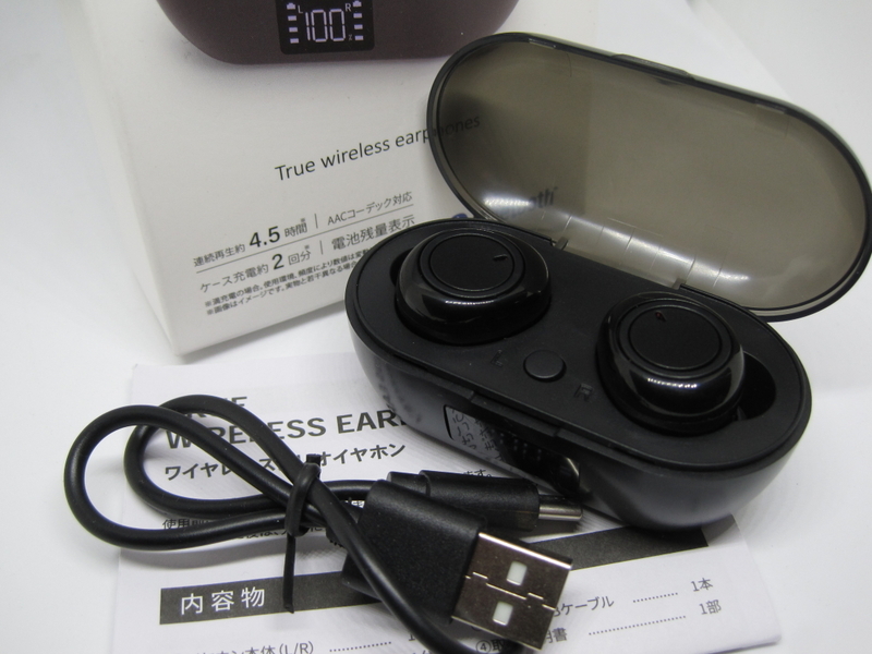 ☆★JUNK★☆ ワイヤレスイヤホン KP-06 BK 充電ケース付 Bluetooth接続&音声出力:未確認(ジャンク)/即決有☆彡