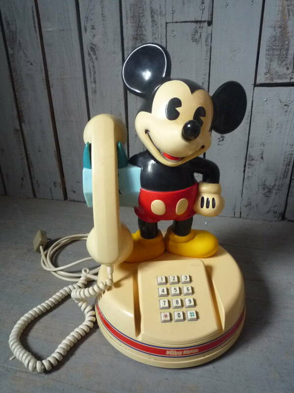 Qi195 1980年代 ヴィンテージ ディズニー ミッキーマウス 電話 稀少 old DISNEY vintage mickey mouse phone RARE DK-64IP 80s 昭和レトロ