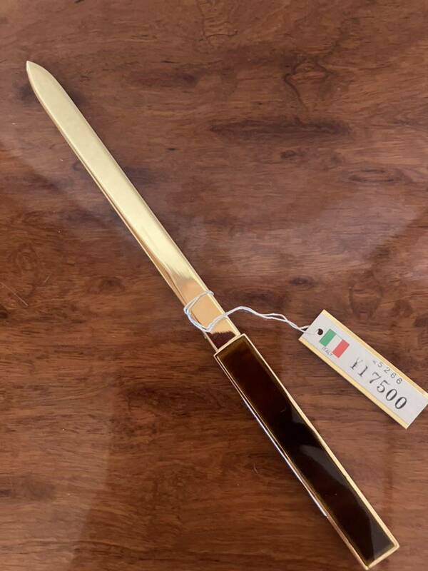 ペーパーナイフ、イタリア製、真鍮製