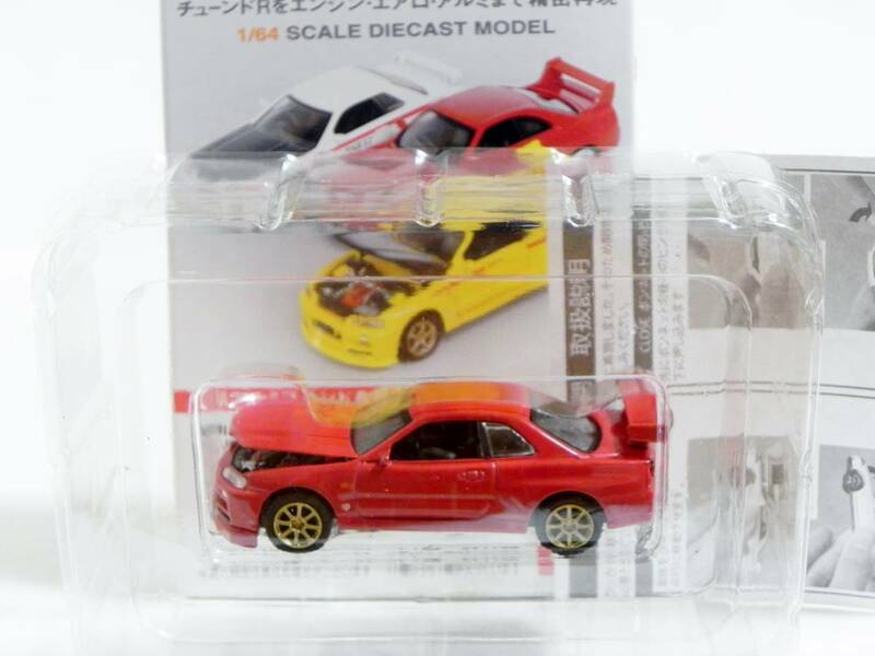 タルガ タッカー 1/64 チューンド 日産 スカイライン GT-R R34 アクティブレッド WARK XC8 targa TACCAR エンジン再現