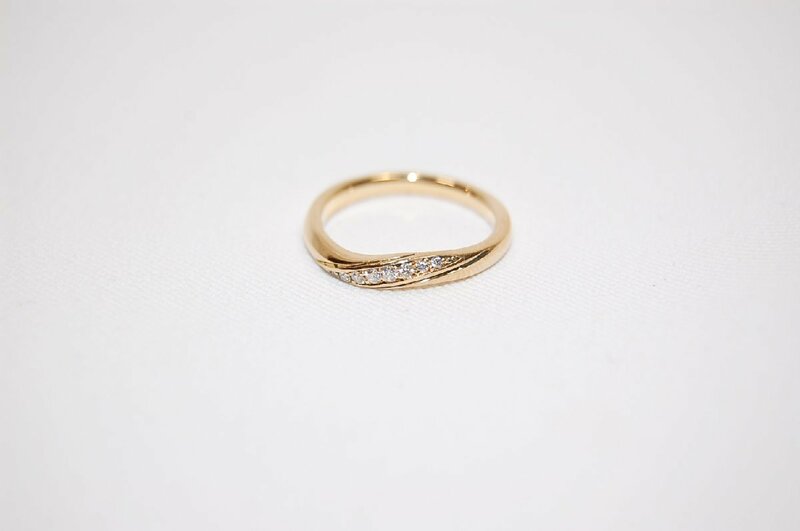 ４℃　ヨンドシー　K１８　イエローゴールド　ダイヤモンド　リング　指輪　サイズ約６号　【中古】【当日発送】
