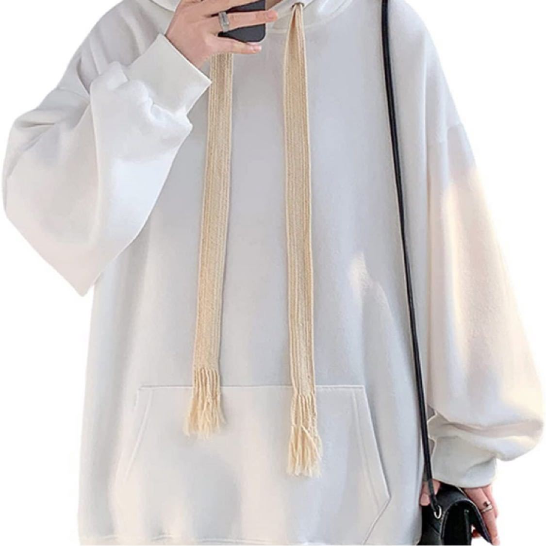 パーカー メンズ 秋冬 長袖 無地 プルオーバー ゆったり おしゃれ フード付き 大きいサイズ