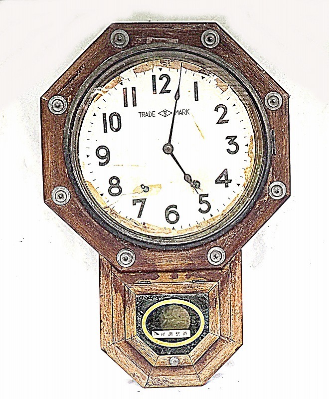 セストーマス　八角振り子時計　USA製　中古品　古い時計　作動中　人気のあるレトロな八角時計