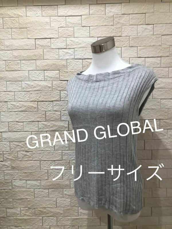 GRAND GLOBAL レディース ノースリーブ フリーサイズ　送料無料　即決