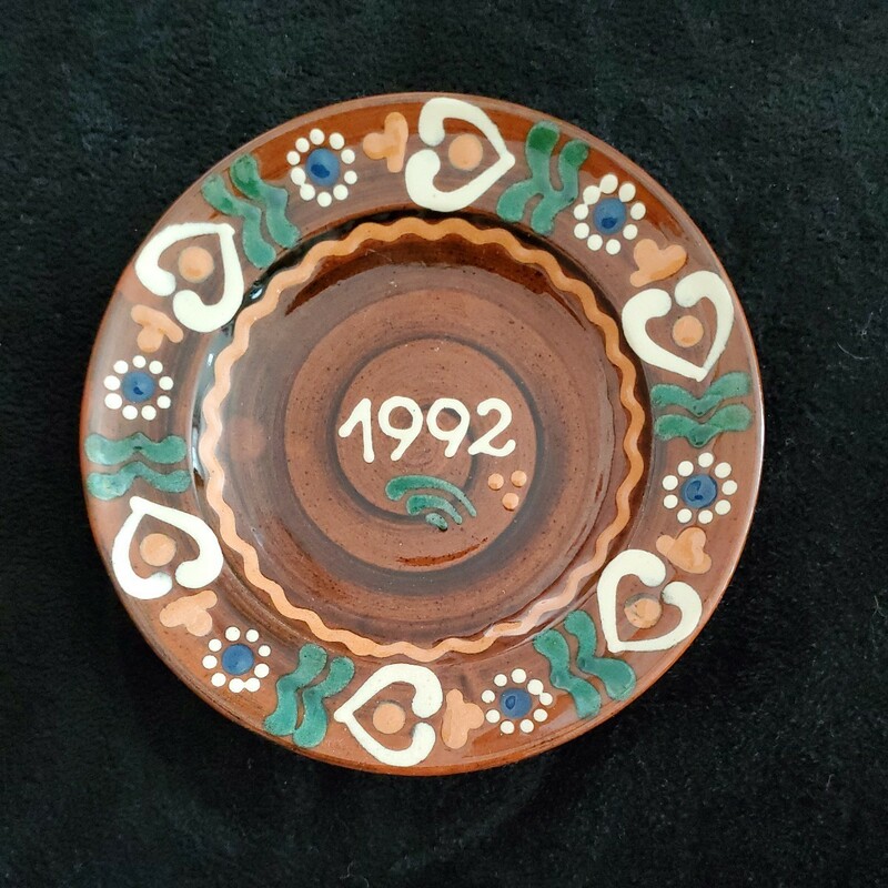 【未使用品】飾り皿　ハンドクラフト　ドイツ製 1992