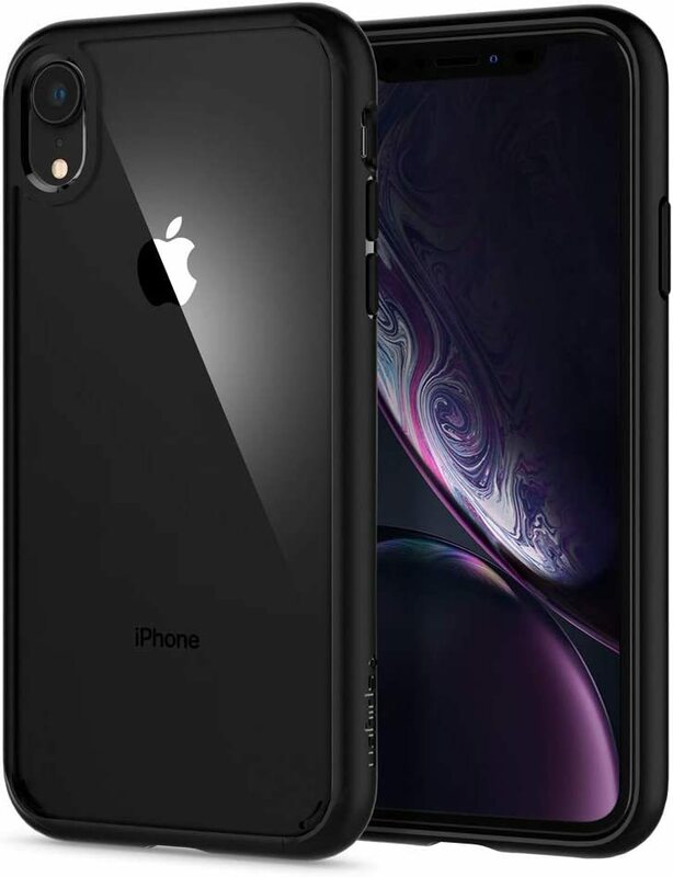 Spigen iPhone XR 背面クリア 耐衝撃 カメラ保護 衝撃吸収 Qi充電 ワイヤレス充電 064CS24874 マット・ブラック