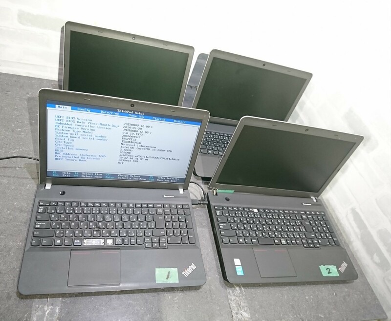 【ジャンク品】管P81 Lenovo ThinkPad E540 20C6009AJP CPU core i5-4200M HDD無し、HDDマウント有り、メモリー4GB、 4台セット