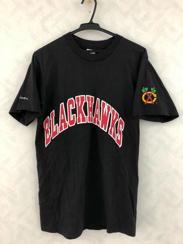 NHL シカゴ・ブラックホークス Tシャツ サイズM SALEM SPORTSWEAR BLACK HAWKS ホッケー