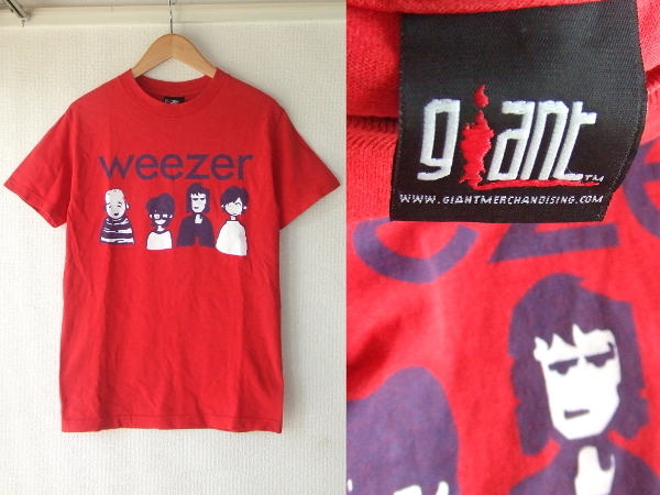 S★WEEZERウィーザー★00sビンテージTシャツ　オルタナティヴ ロックバンド パワーポップ90sバンドgiant赤2000オルタナ