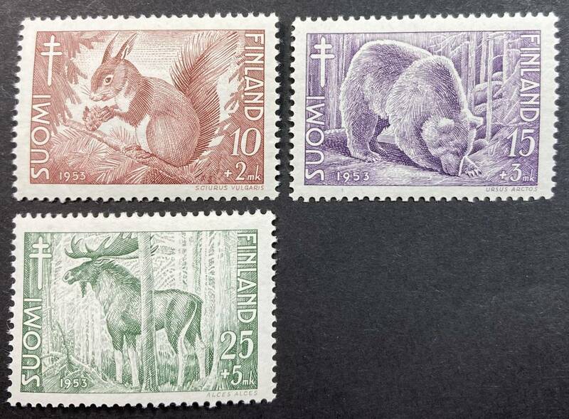 フィンランド 1953年発行 動物 切手 未使用 NH