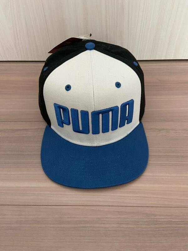 PUMA プーマ　キャップ　キッズ　フラットブリムキャップ　54〜57cm ブルー　新品　タグ付き