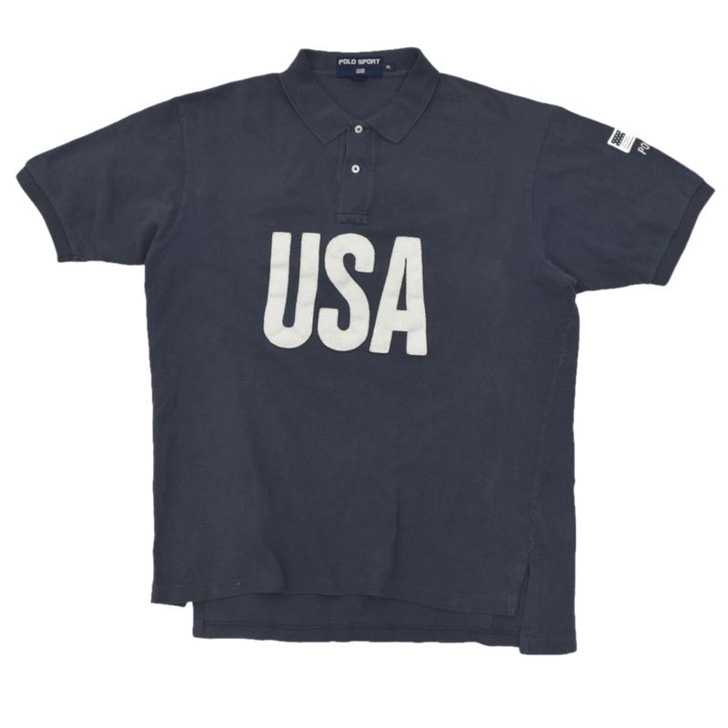 90s usa vintage POLO SPORT ラルフローレン ポロスポーツ ポロシャツ アメリカ フラッグ size.XL