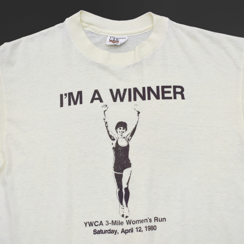 80s ビンテージ マラソン I'M A WINNER Tシャツ Hanesボディ size.XL