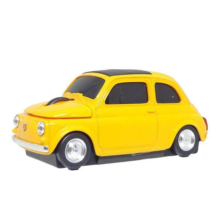 マウス 無線電池式 フィアット ヌォーヴァ500 イエロー 430056 車型マウス Fiat Nuova 500 Yellow ワイヤレス メーカー公認