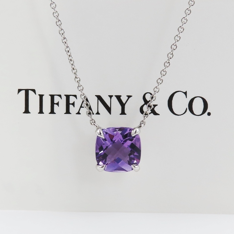 美品 Tiffany&Co. ティファニー アメジスト スパークラー ネックレス パープル シルバー SV925 MW70