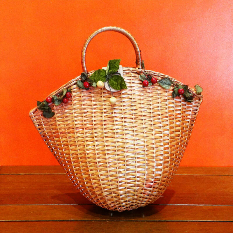 ★70s Capaf Italy Vintage fruit basket bag