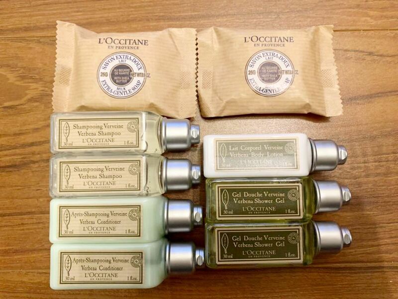 ◆L'OCCITANEロクシタン新品◆ヴァーベナ＆シアバターソープ ミルク◆アメニティ9点セット シャンプー コンディショナー ボディローション